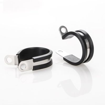 ゴムで包帯されたPクリップ ゴムパイプクランプ ステンレス鋼INOX 304耐久性Rタイプ ホースクランプ 迅速ロックパイプクランプ